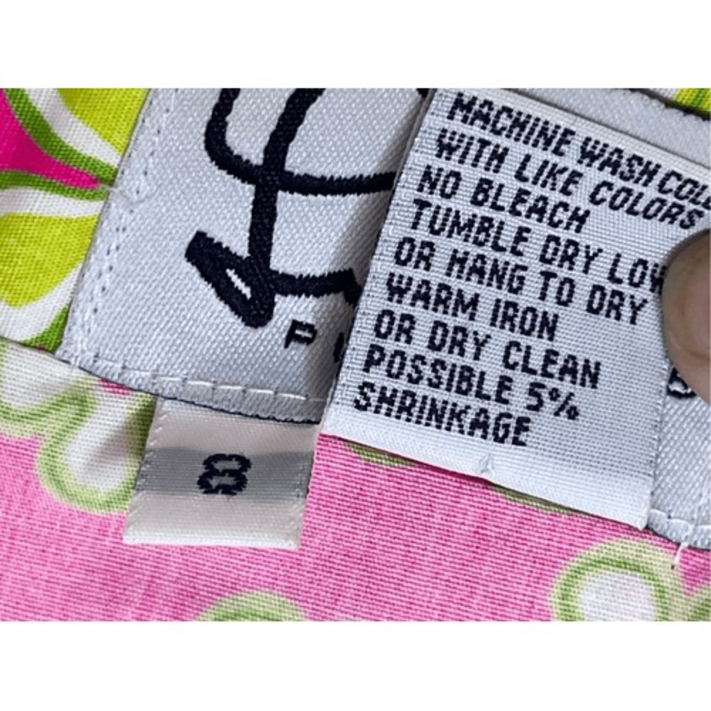 Lilly Pulitzer Vintage Dune Buggy Pink Lime Mini Skirt Skort 8 Barbiecore Bright - Picture 9 of 12